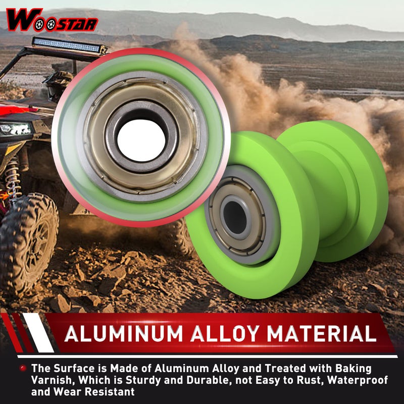 WOOSTAR 8mm Motorcycle Chain Roller Slider Tensioner Wheel Guide Replacement for Chinese ATV 4 Wheeler Quad Baja Doodlebug Dirt Pit Bike Green - Image 4